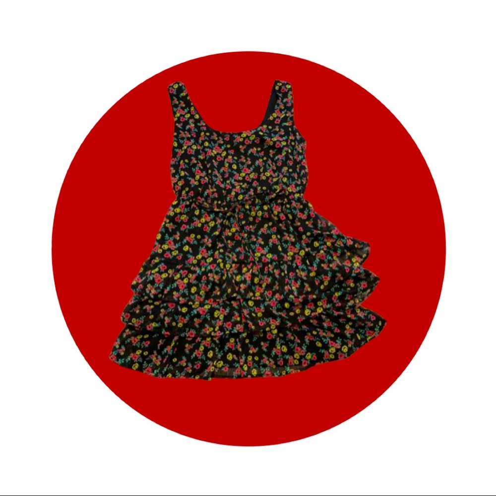 Black flower dress